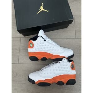 Air Jordan 13 Retro Starfish Orange Black Suede Leather Sneakers Size 6.5 Y/M